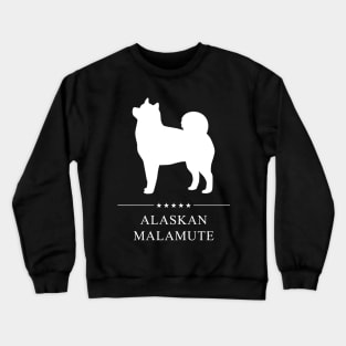 Alaskan Malamute Dog White Silhouette Crewneck Sweatshirt